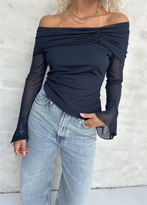 Addie mesh bluse Dark Navy Neo Noir 